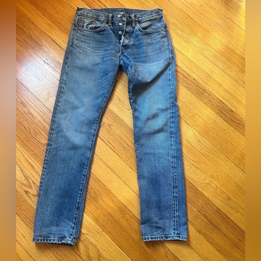 RRL Slim Fit Japan Woven Selvedge Denim Button Fly 29x30